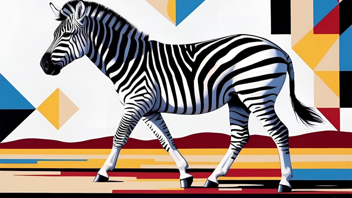 Zebra Geometric Stripes - Stripe Artist MCM Animal Art