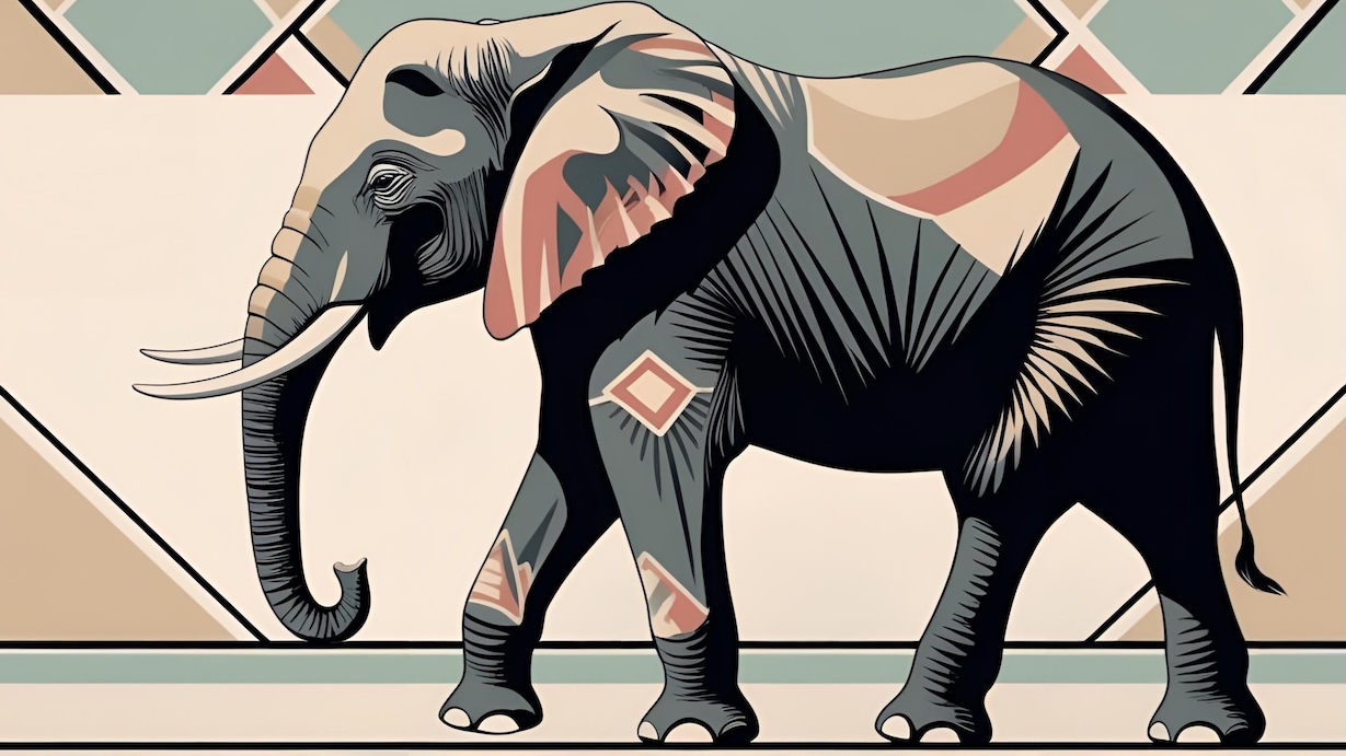 Atomic Elephant Design - Atomic Design Artist MCM Animal Art