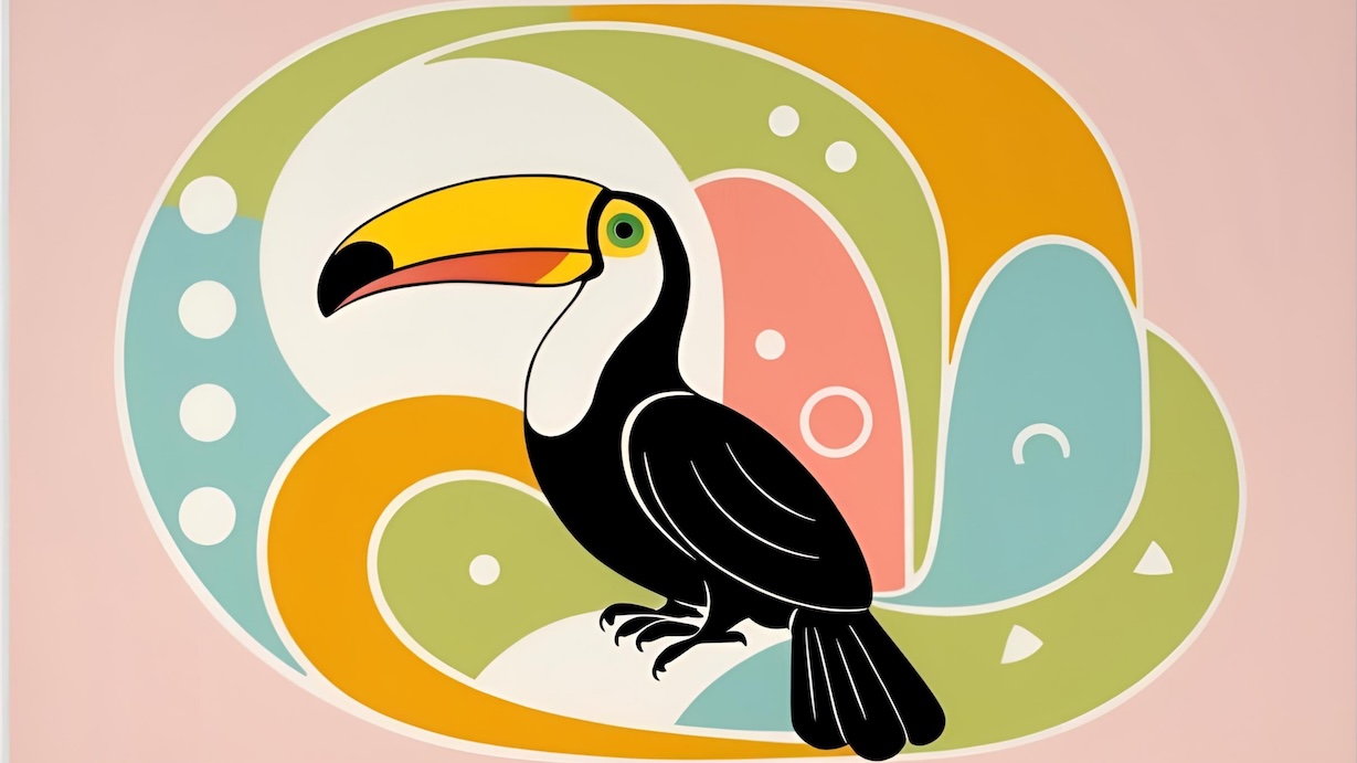 Atomic Age Toucan - Atomic Bird Artist MCM Animal Art