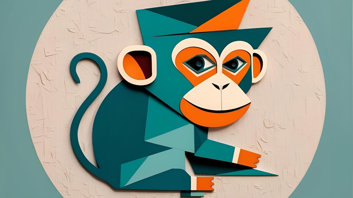 MCM Monkey Geometric - Geometric Monkey Artist MCM Animal Art