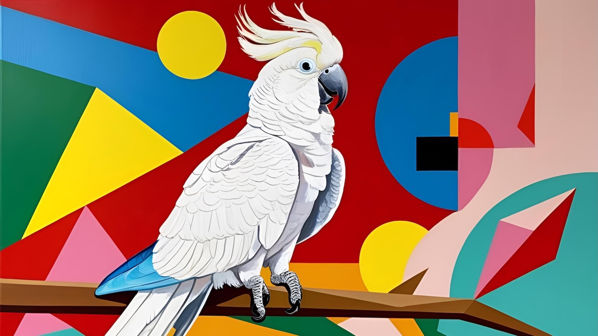 Geometric Cockatoo - Parrot Artist MCM Animal Art