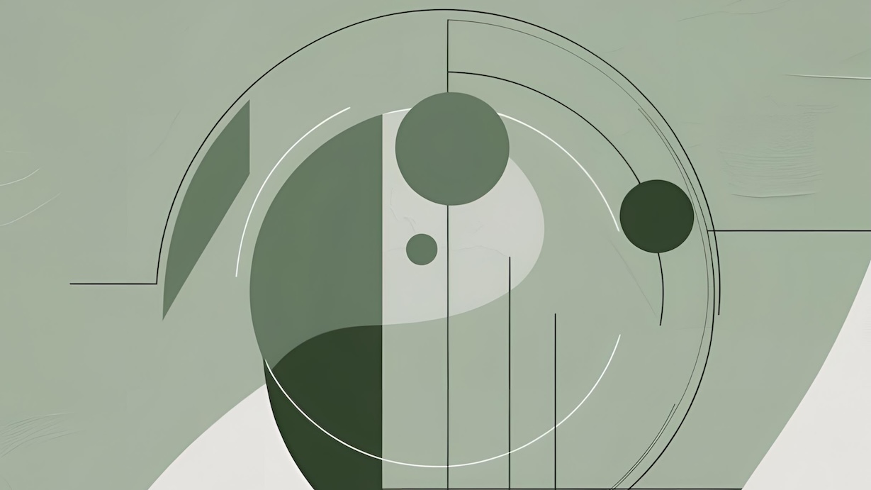 Green Abstract Study - Study Artist Sage Green MCM Abstract Art