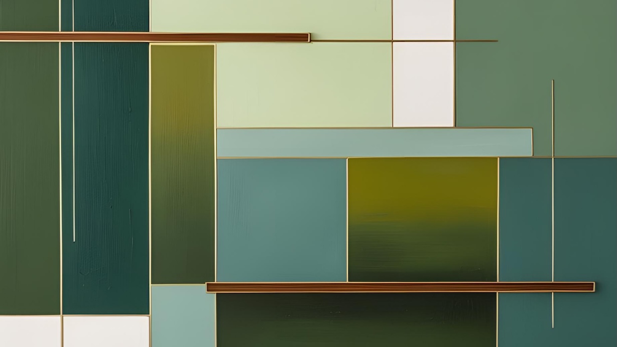 Green Color Field - Color Field Artist Sage Green MCM Abstract Art