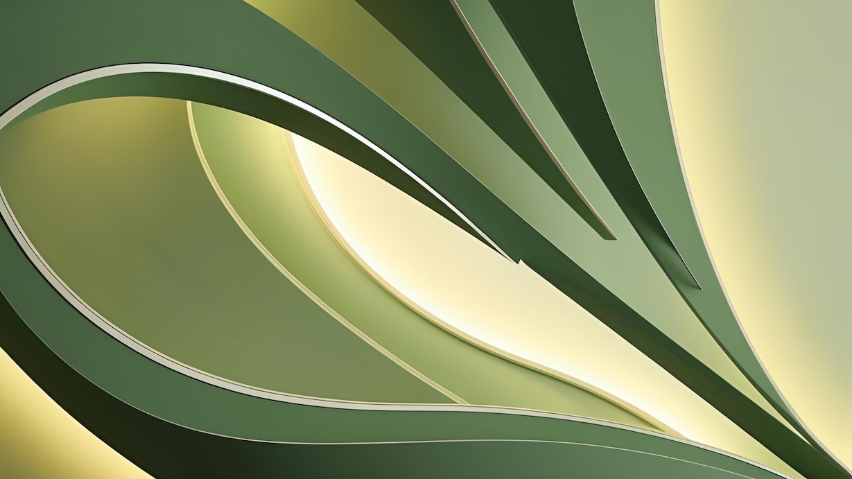 Dynamic Green Flow - Flow Artist Sage Green MCM Abstract Art