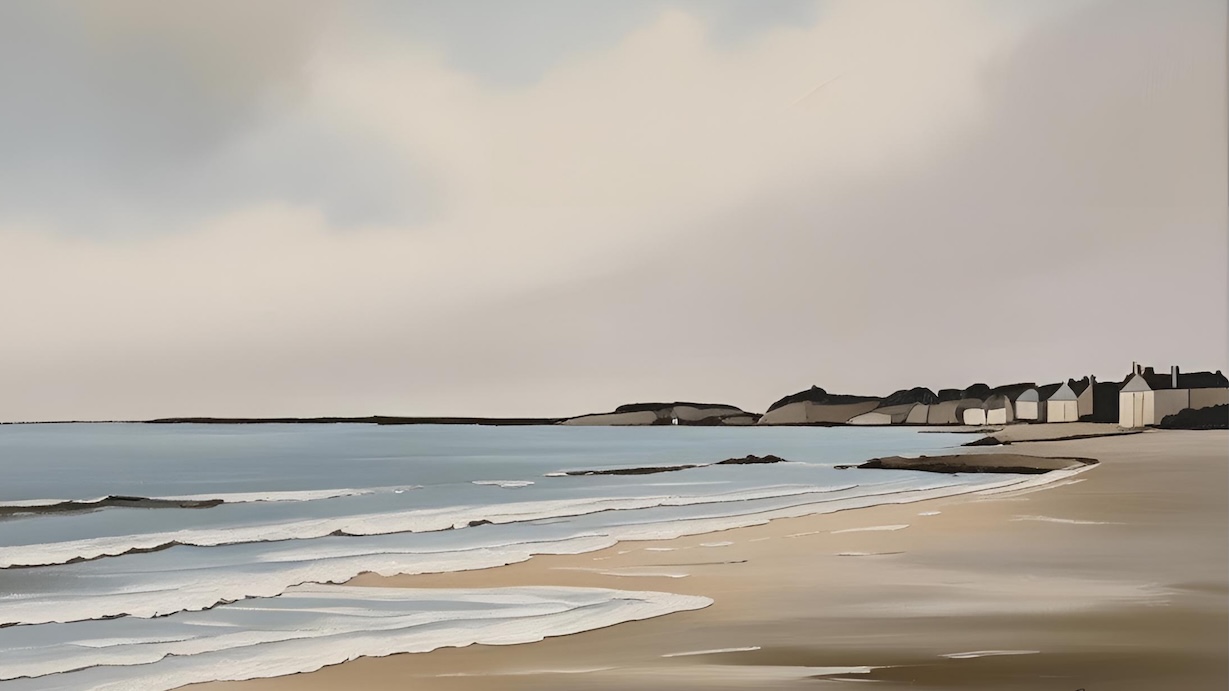 Serene Beach Morning - Peaceful Shoreline Wall Art