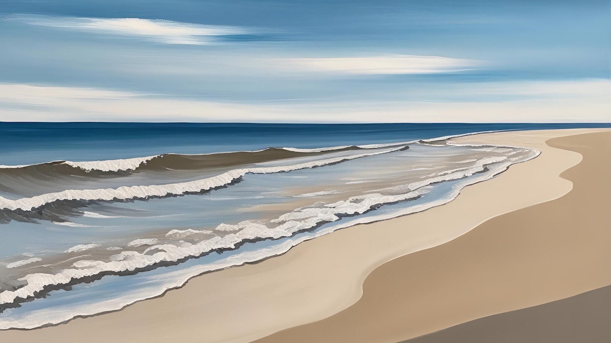 Quiet Shoreline - Peaceful Beach Scene Wall Art