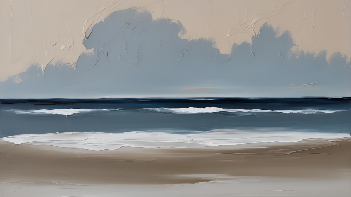 Pristine Shore Solitude - Isolated Beach Wall Art