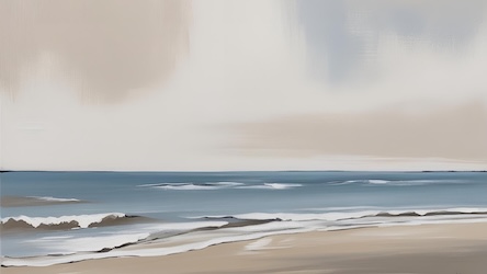 Soft Coastal Horizon - Minimalist Ocean View