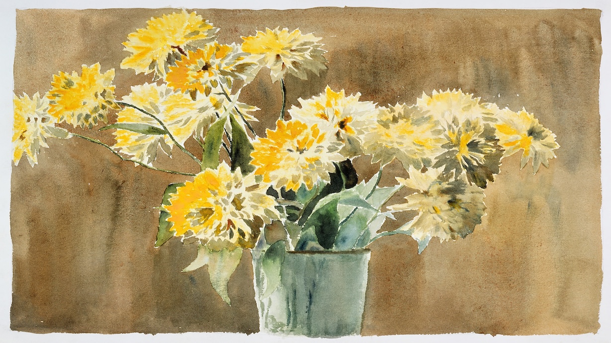 Vase with Yellow Flowers - Van Gogh Style Wall Art