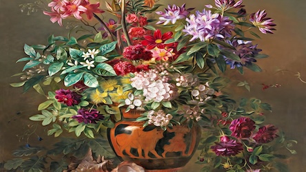 Flowers in a Greek Vase - Classical Still Life