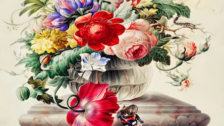 Flowers in a Glass Vase - European Master