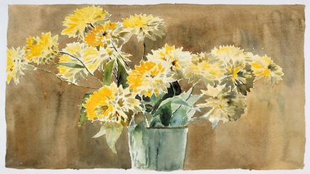 Vase with Yellow Flowers - Van Gogh Style