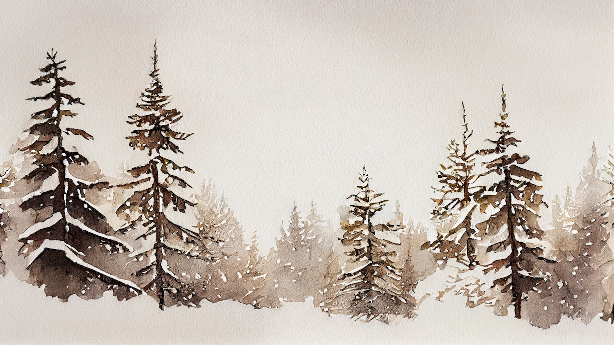 Woodland Tree Study - Forest Composition Art Wall Art