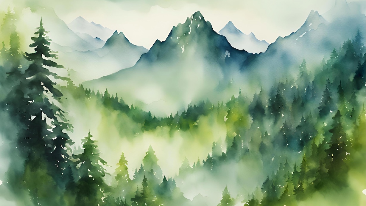 Emerald Forest Hills - Rolling Wooded Landscape Wall Art