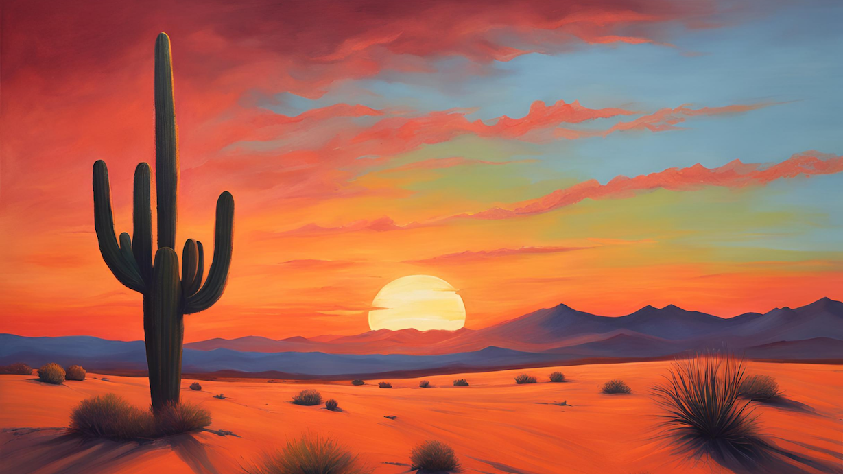 Desert Sunrise Minimalism - Modern Artist Minimalist Wall Art
