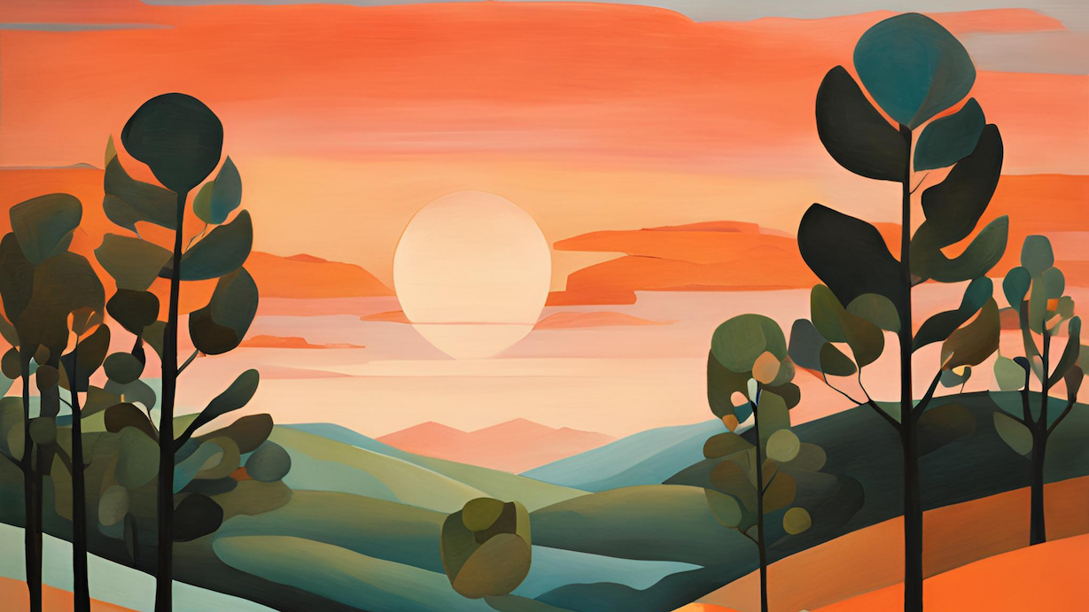 Rolling Hills Abstract - Contemporary Designer Minimalist Wall Art