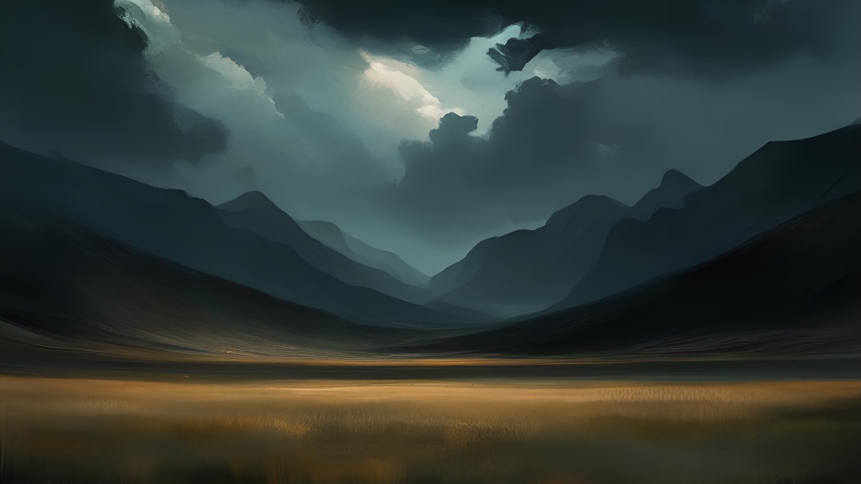 Stormy Mountain Vista - Storm Artist Minimalist Wall Art
