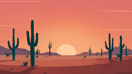 Desert Cactus Sunset