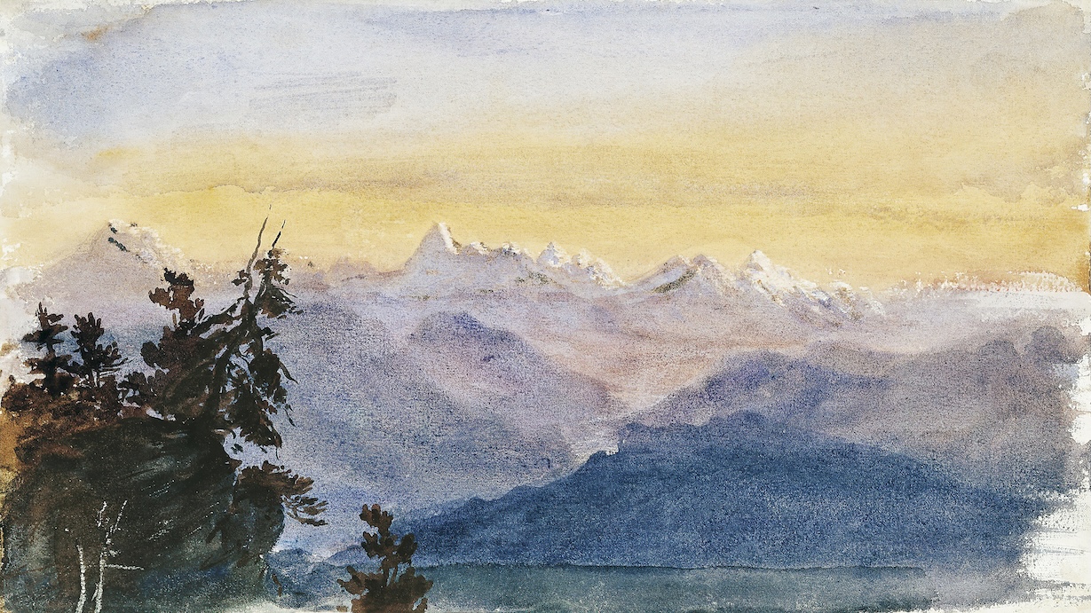 Misty Mountain Vista - Watercolor Master Mountain Wall Art