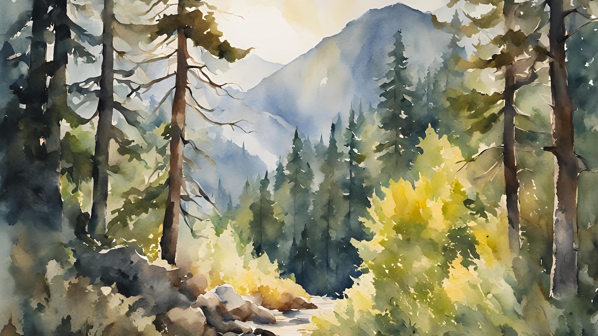 Forest Mountain Grove - Forest Artist Mountain Wall Art