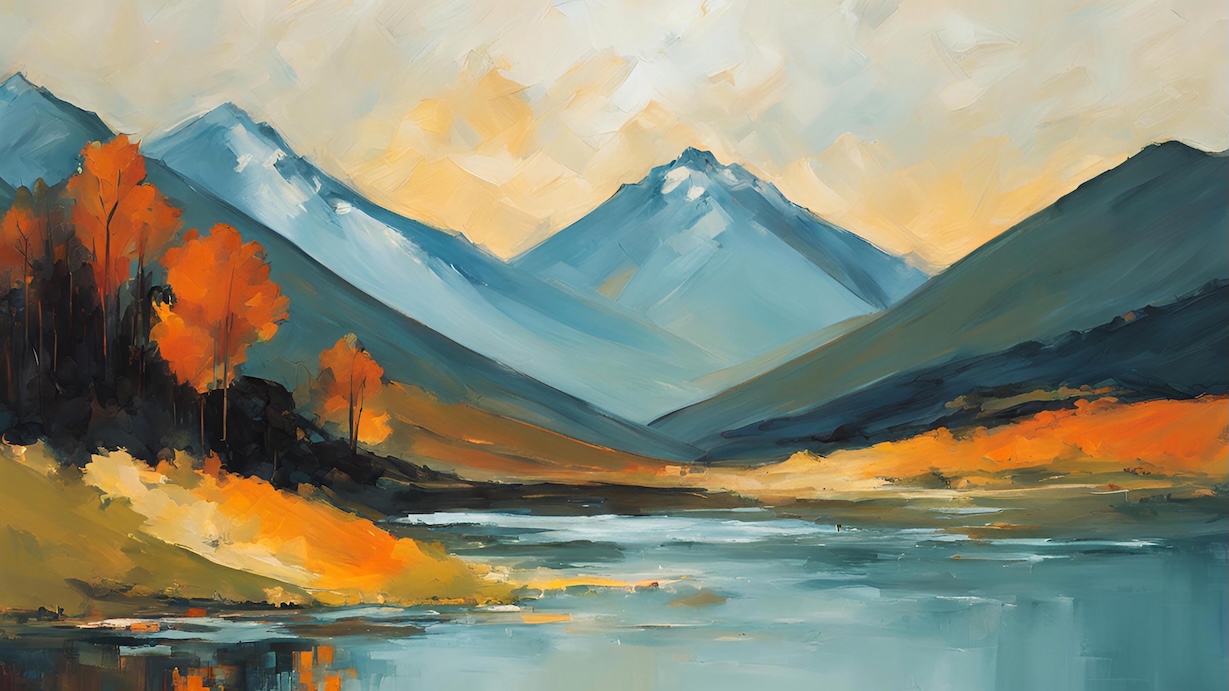 Autumn Mountain Colors - Autumn Artist Mountain Wall Art