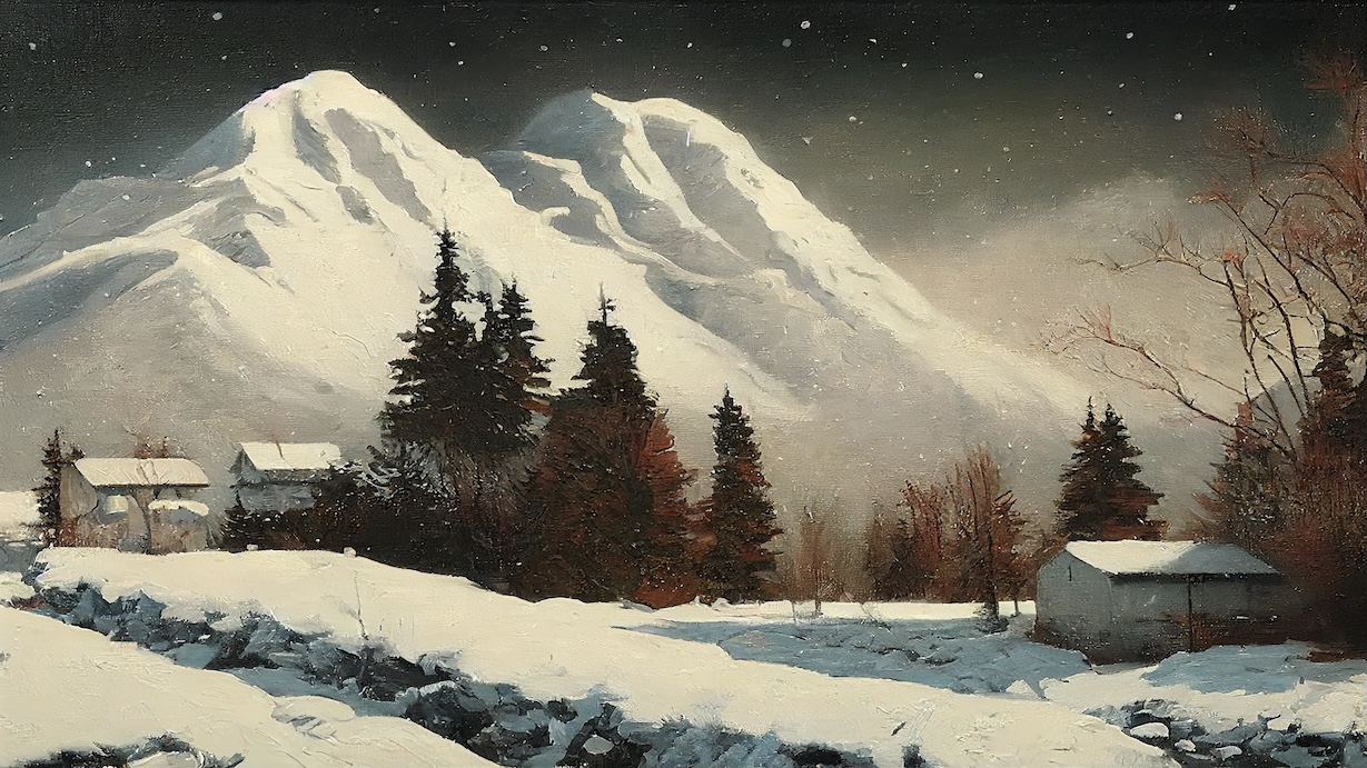 Snow Mountain Vista - Snow Artist Mountain Wall Art