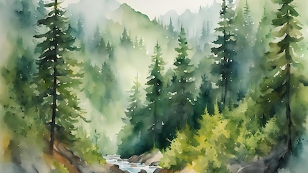 Misty Pine Forest