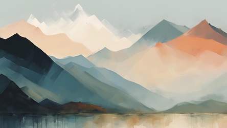 Watercolor Mountain Range