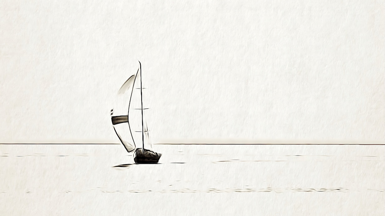 Minimalist Sailing - Modern Maritime Nautical Maritime Art
