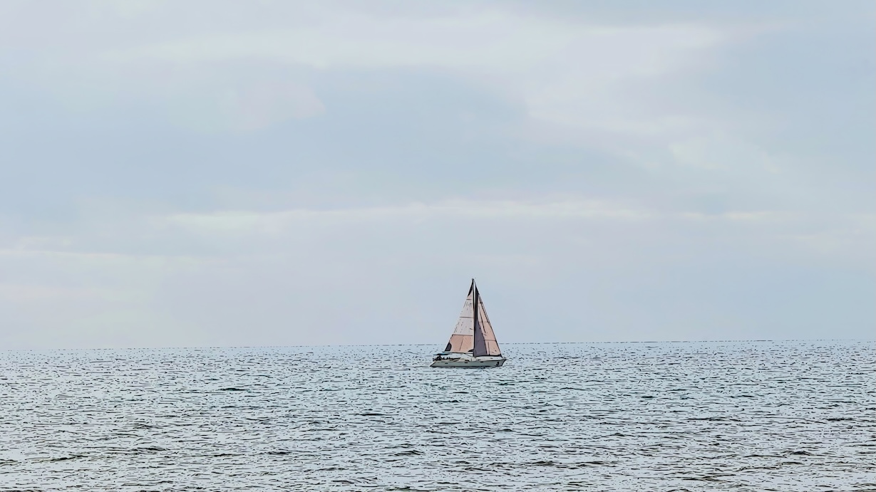 Sail Boat Horizon - Contemporary Marine Nautical Maritime Art