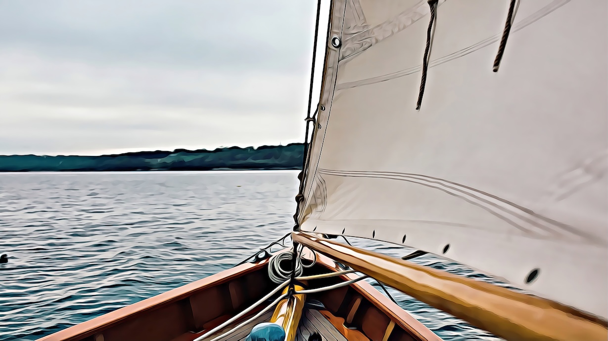 Sailing Boat Serenity - Modern Nautical Nautical Maritime Art