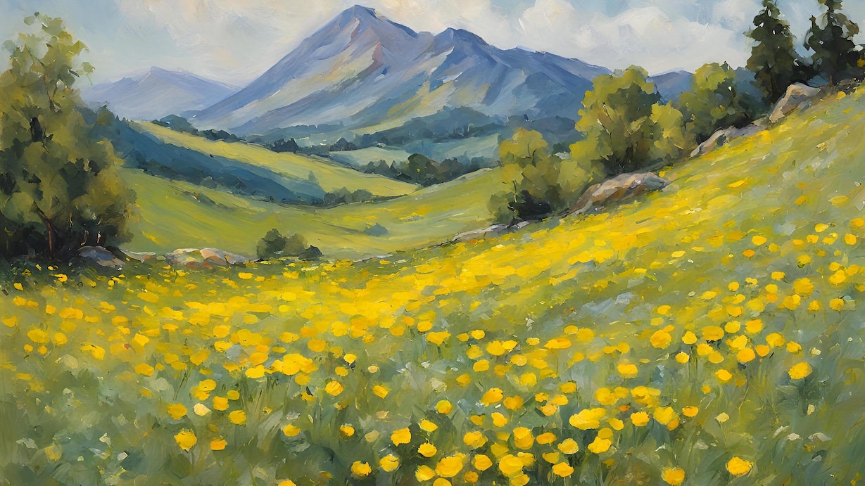 Mountain Meadow Glory - High Altitude Wildflower Field Wall Art