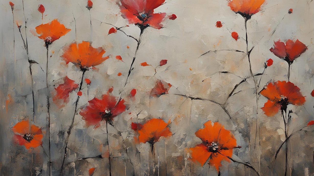 Poppy Field Sunset - Red Poppies in Golden Light Wall Art