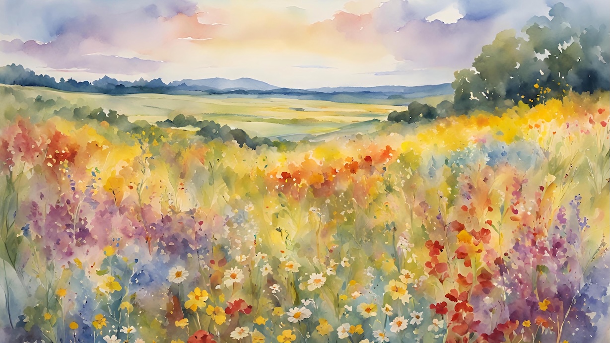 Spring Valley Colors - Multicolored Valley Blooms Wall Art