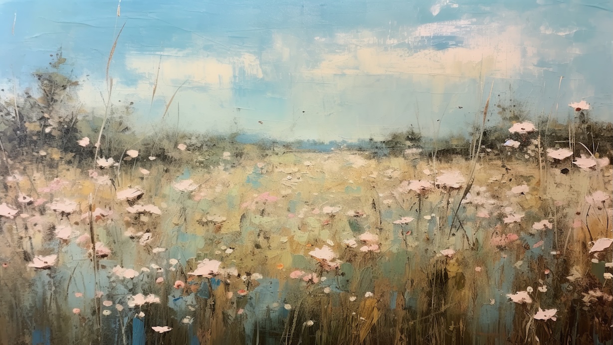 Rustic Flower Field - Natural Wildflower Meadow Wall Art