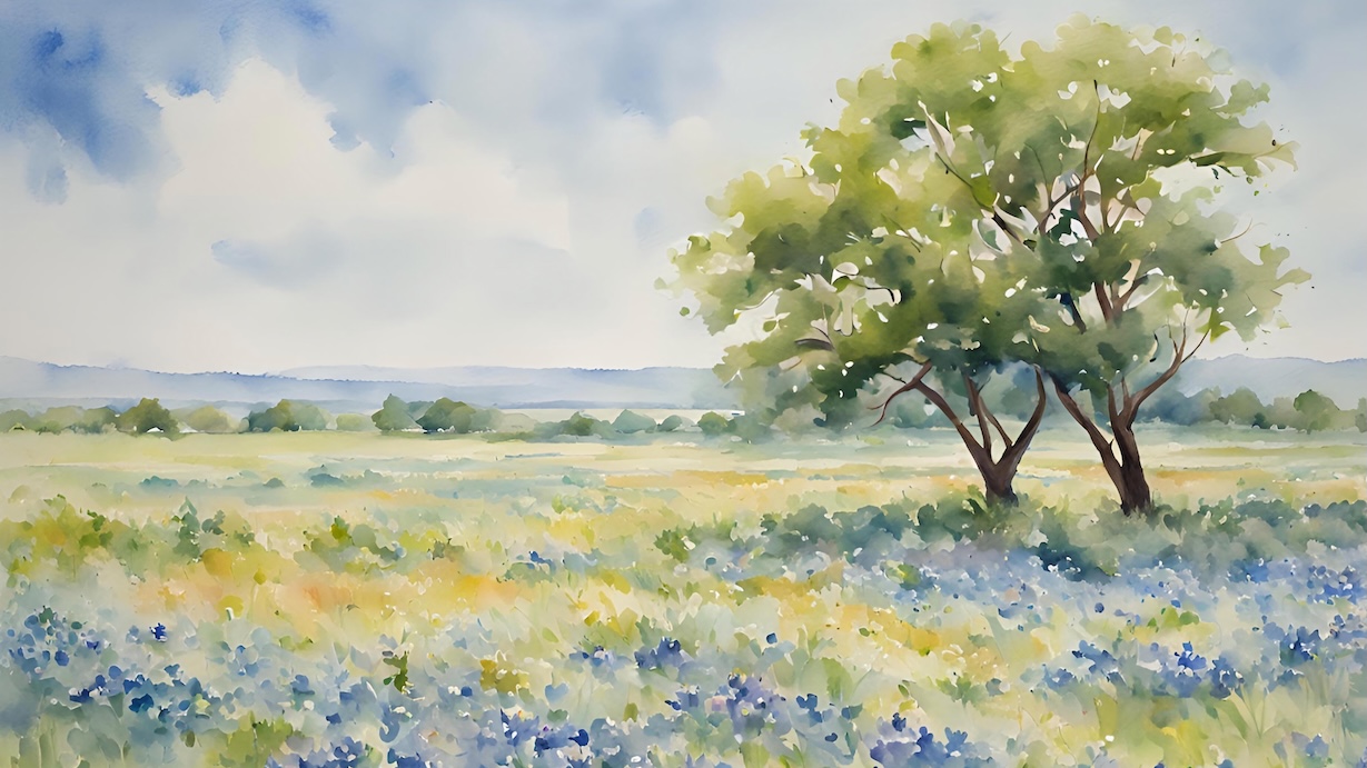 Meadow Morning Mist - Misty Wildflower Dawn Wall Art