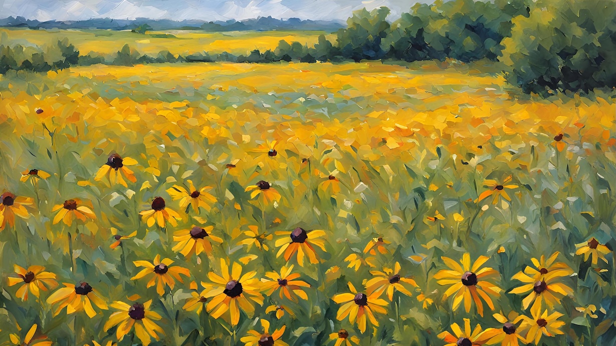 Golden Sunflower Field - Bright Yellow Sunflower Meadow Wall Art