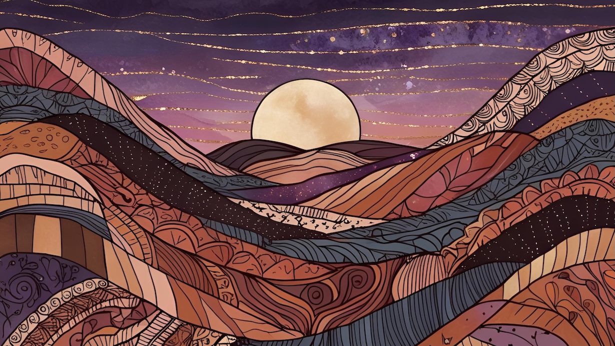 Moonlit Canyon Path