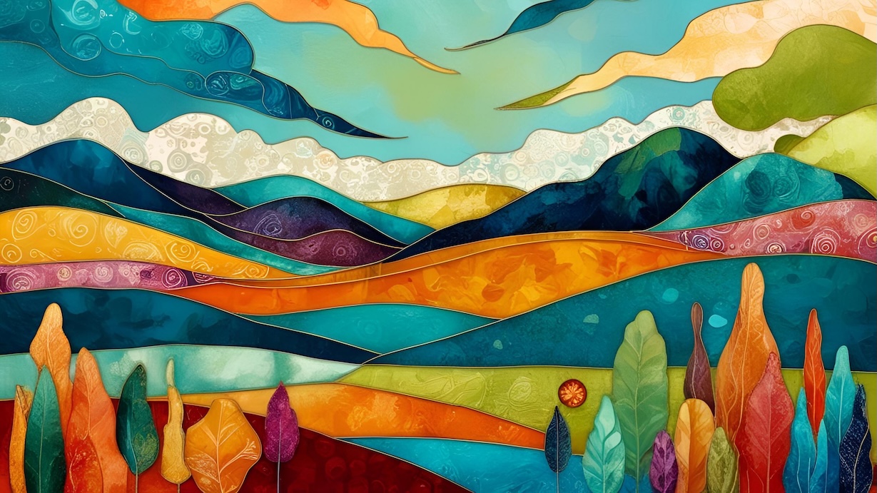 Colorful Valley Tapestry