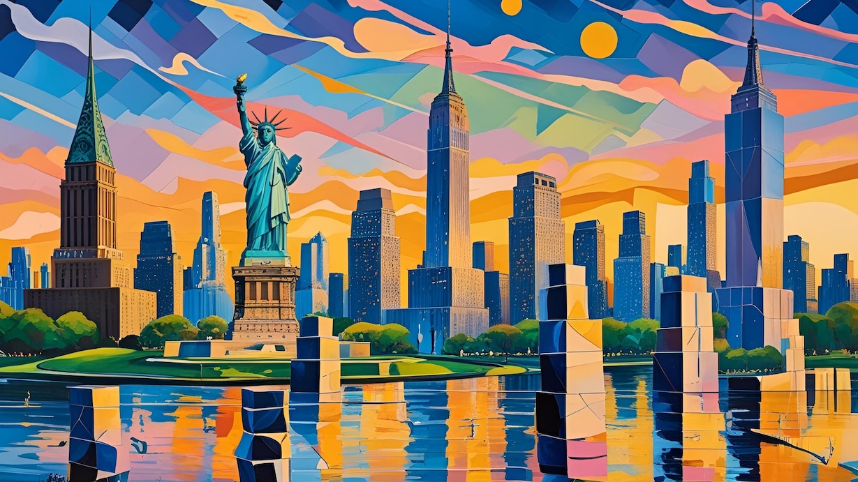 Manhattan Reflections - NYC Abstract Art