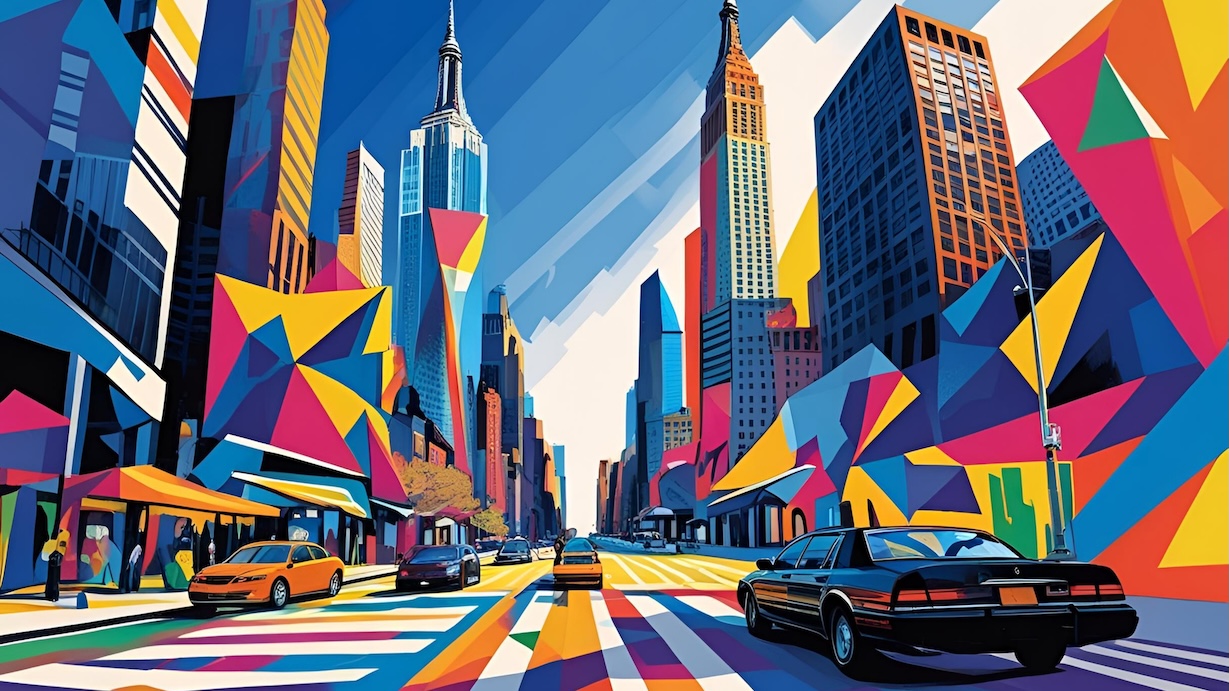 Manhattan Bridge Lines - NYC Abstract Art