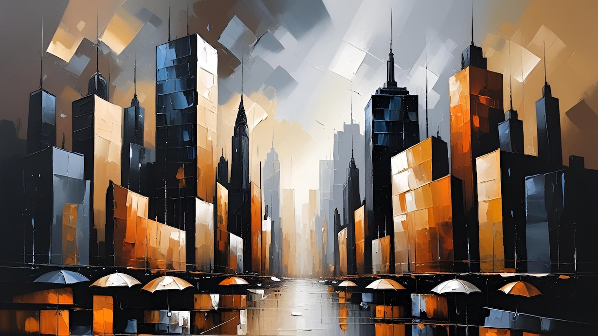 Hudson River Flow - NYC Abstract Art
