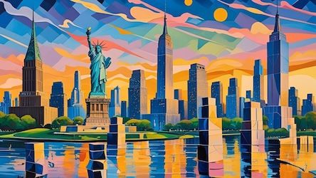 Manhattan Reflections - NYC Abstract Art