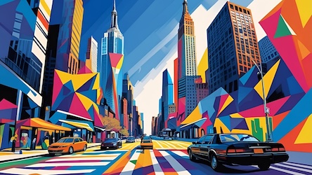 Manhattan Bridge Lines - NYC Abstract Art