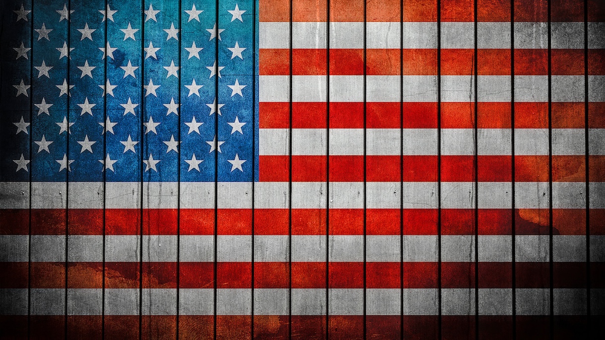 American Flag on Wood Planks - American Patriotic Art