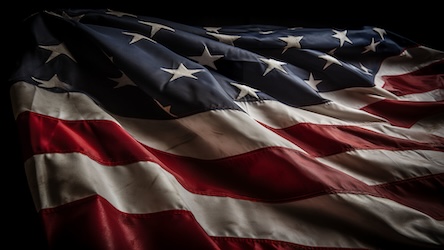 Closeup USA Flag II - American Patriotic Art
