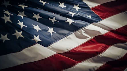 Closeup USA Flag - American Patriotic Art