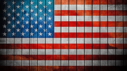 American Flag on Wood Planks - American Patriotic Art