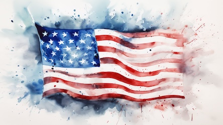 Watercolor USA Flag Painting - American Patriotic Art