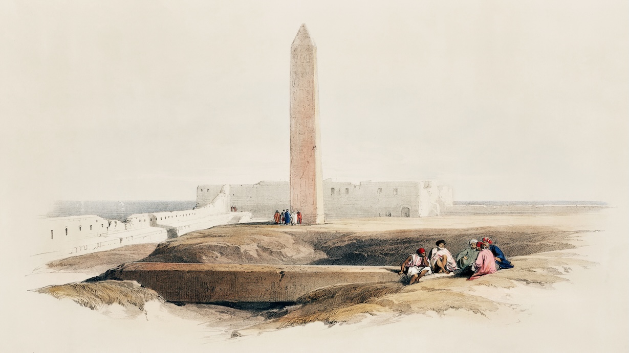 Obelisk at Alexandria by David Roberts - Ancient Egypt Art